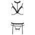 Passion Devil Shelly - Set di lingerie in pizzo e cinghie (nero) - L/XL
