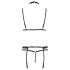 Passion Devil Shelly - Set di lingerie in pizzo e cinghie (nero) - L/XL