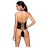 Passion Nancy - body aperto con spalline incrociate (nero) - L/XL
