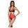 Passione Peonia - body rosso con taglio laterale