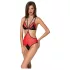 Passione Peonia - body rosso con taglio laterale