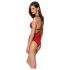 Passione Peonia - body rosso con taglio laterale