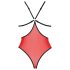 Passione Peonia - body rosso con taglio laterale