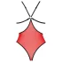 Passione Peonia - body rosso con taglio laterale