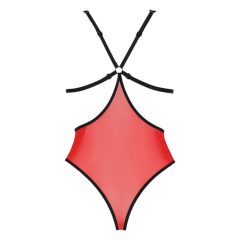 Bodysuit Seduzione Peonia - Taglio Laterale (Rosso-Nero)