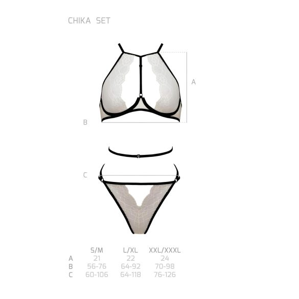 Passion Chika - set reggiseno (crema) - L/XL