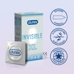   Durex Invisible XL - preservativi extra-large ultra sottili (10 pezzi)