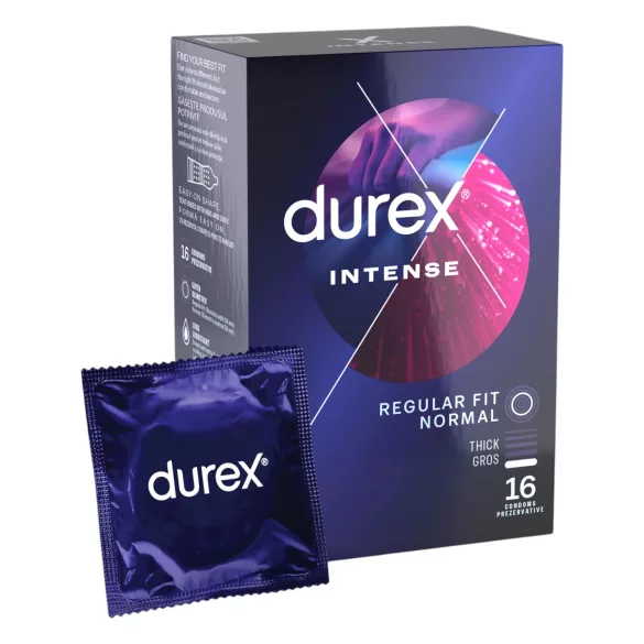 Durex Intense - preservativi stimolanti con rilievi e puntinati - 16 pezzi