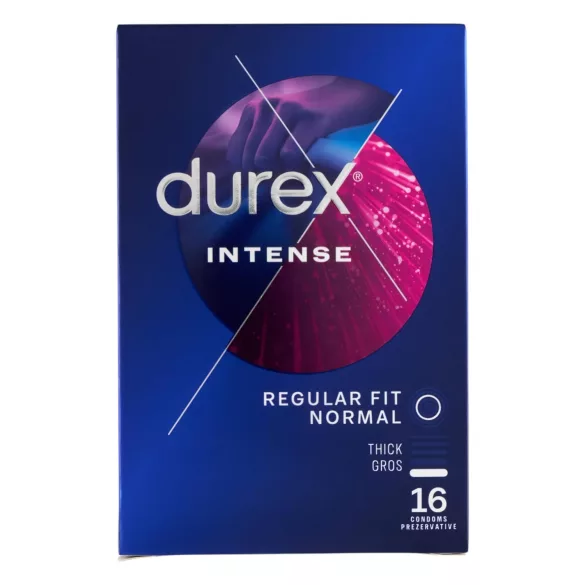 Durex Intense - preservativi stimolanti con rilievi e puntinati - 16 pezzi