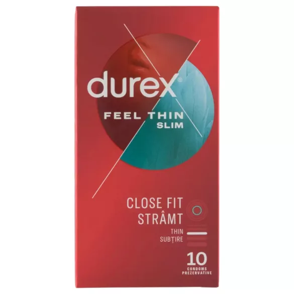 Durex Feel Thin Slim - preservativi ultrasottili effetto naturale (10 pz)