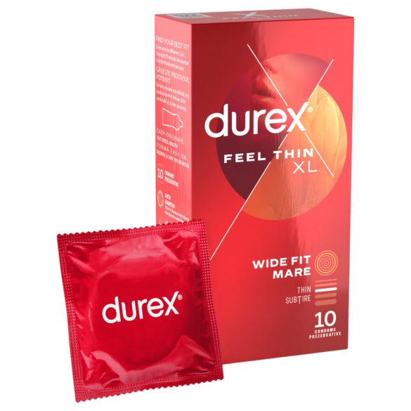 Durex Feel Thin XL - preservativi ultra sottili per una sensazione naturale (10 pz)