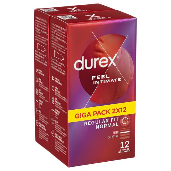 Durex Feel Intimate - Confezione di preservativi ultrasottili (2x12 pezzi)