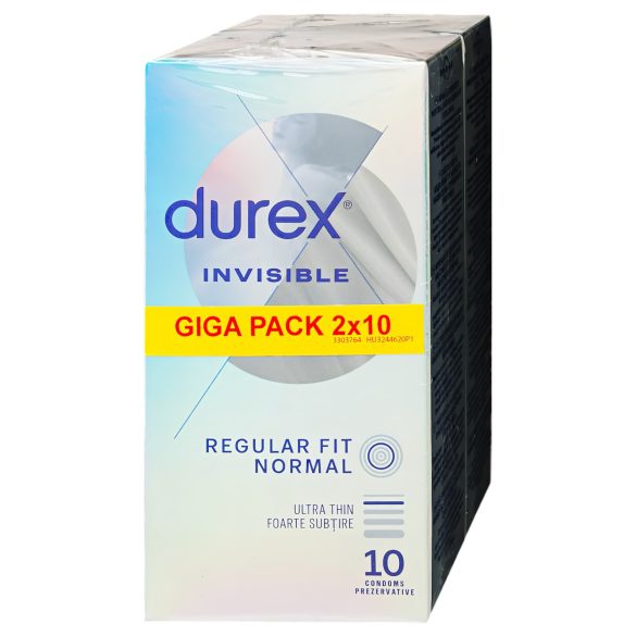 Durex Invisible Regular Fit - preservativi ultrasottili (2x10 pezzi)