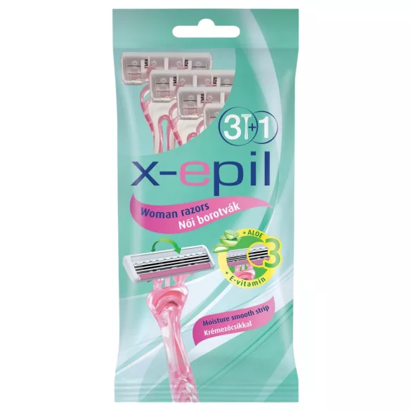 X-Epil - rasoio donna usa e getta 3 lame (3+1 pezzi)