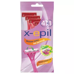   X-Epil - rasoio donna usa e getta 2 lame - confezione da 5 pezzi