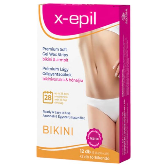 X-Epil - strisce depilatorie pronte all’uso 12 pezzi - bikini/ascelle