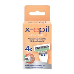   X-Epil Liscia Seta - Testine Di Ricambio Per Rasoio Femminile a 4 Lame (Confezione da 4)