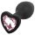 Sunfo - Plug Anale in Silicone con Gemma a Cuore (Nero-Rosa)