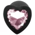 Sunfo - plug anale in silicone con pietra a cuore - nero e rosa