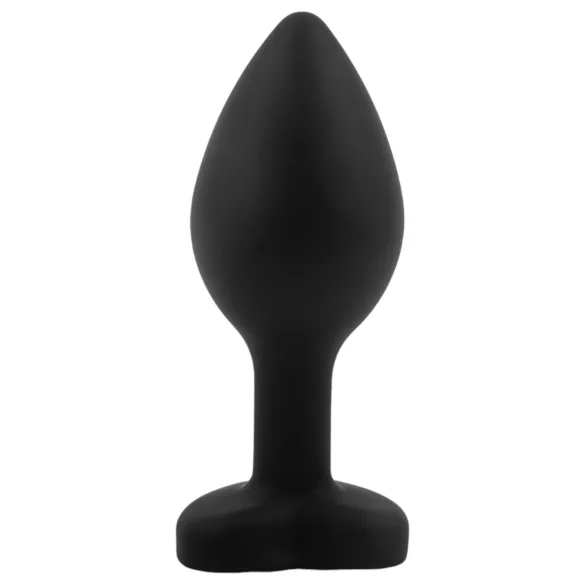 Sunfo - plug anale in silicone con pietra a cuore - nero e rosa