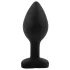 Sunfo - plug anale in silicone con pietra a cuore - nero e rosa