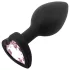 Sunfo - plug anale in silicone con pietra a cuore - nero e rosa