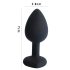 Sunfo - Plug Anale in Silicone con Gemma a Cuore (Nero-Rosa)
