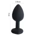 Sunfo - plug anale in silicone con pietra a cuore - nero e rosa