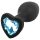Sunfo - Plug anale in silicone con pietra blu a forma di cuore (nero)