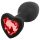 Sunfo - Plug anale in silicone con pietra rossa a cuore (nero)