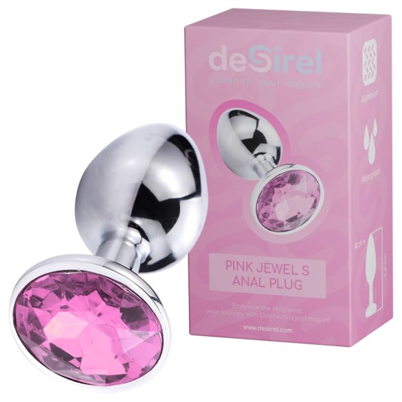 Desirel Pink Jewel S - plug anale (argento-rosa)