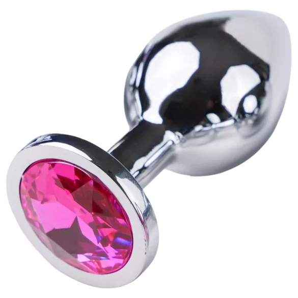 Desirel - plug anale - gioiello rosa M - argento/rosa