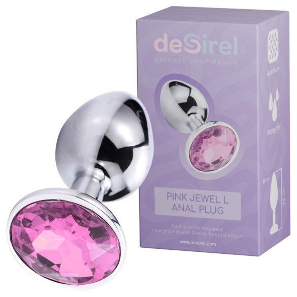 Desirel Gioiello Rosa L - plug anale (argento-rosa)