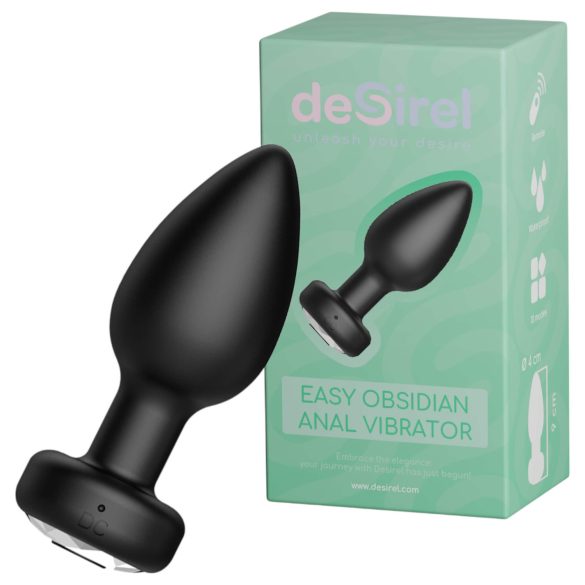 Desirel Easy Obsidian - vibratore anale radio, ricaricabile (nero)