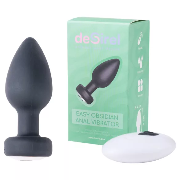 Desirel Easy Obsidian - vibratore anale wireless ricaricabile - nero