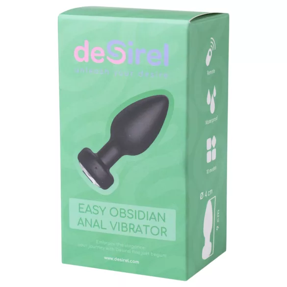 Desirel Easy Obsidian - vibratore anale wireless ricaricabile - nero