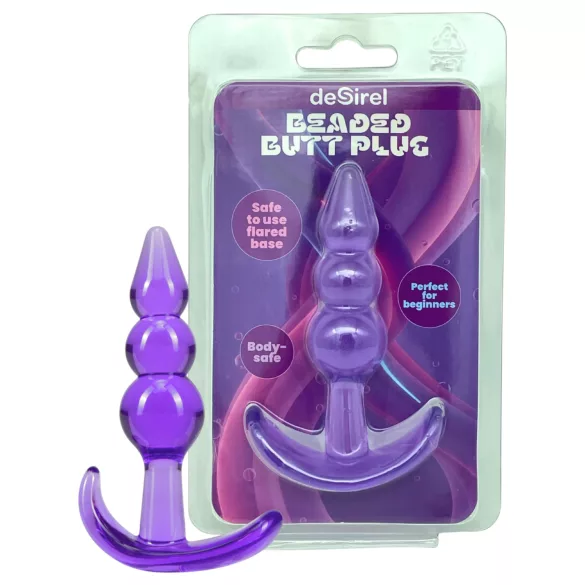 Desirel - plug anale a sfere - silicone viola