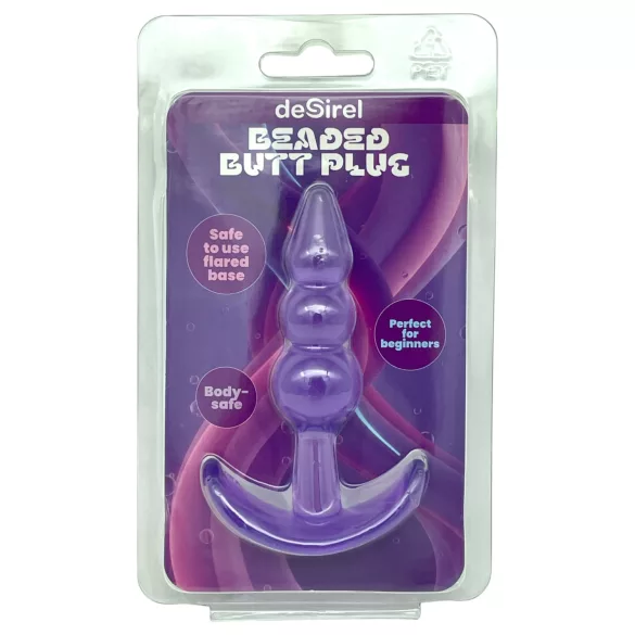 Desirel - plug anale a sfere - silicone viola