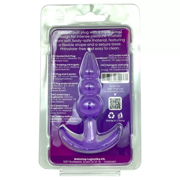 Desirel - plug anale a sfere - silicone viola