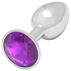   Sunfo - Plug anale in metallo con gemma viola scuro (argento)