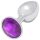 Sunfo - plug anale in metallo con pietra viola scuro (argento)