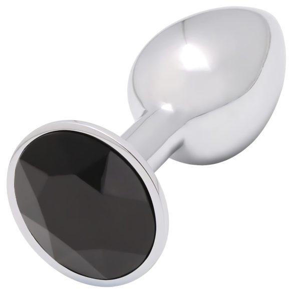 Sunfo - plug anale in metallo con pietra nera (argento)