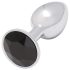 Sunfo - plug anale in metallo con pietra nera (argento)