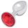 Sunfo - Plug anale in metallo con pietra rossa (argento)