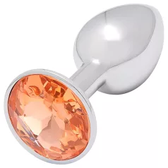 Sunfo - plug anale metallo con gemma dorata - argento