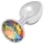 Sunfo - plug anale in metallo con pietra gialla - argento