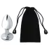 Sunfo - plug anale in metallo con pietra gialla - argento