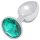 Sunfo - Plug anale in metallo con pietra verde (argento)