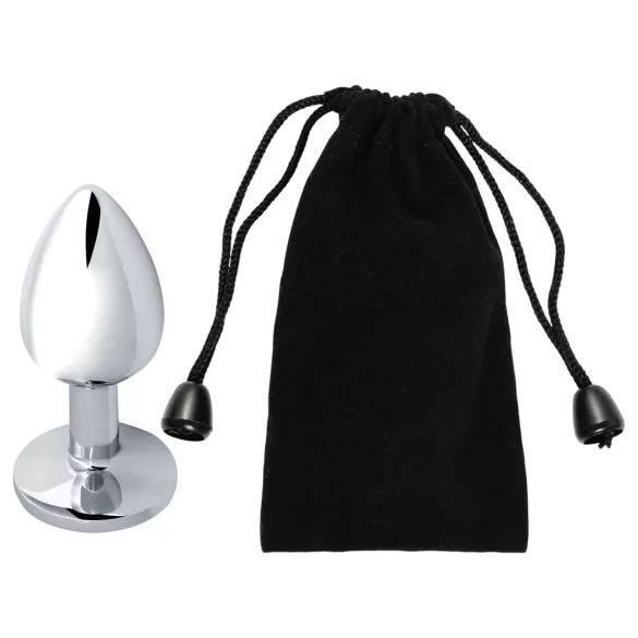 Sunfo - plug anale metallo con pietra verde - argento