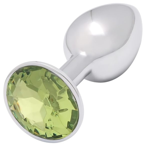 Sunfo - plug anale in metallo con pietra lime (argento)